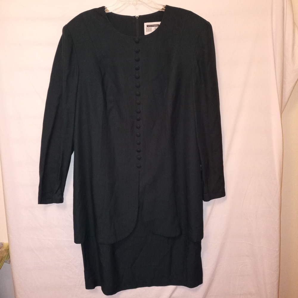 Dani Max Woman Size 22 Dress Dark Green Lois Snyder Jacket Look Vintage F3